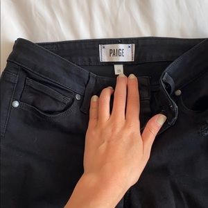 Paige distressed skinny jeans